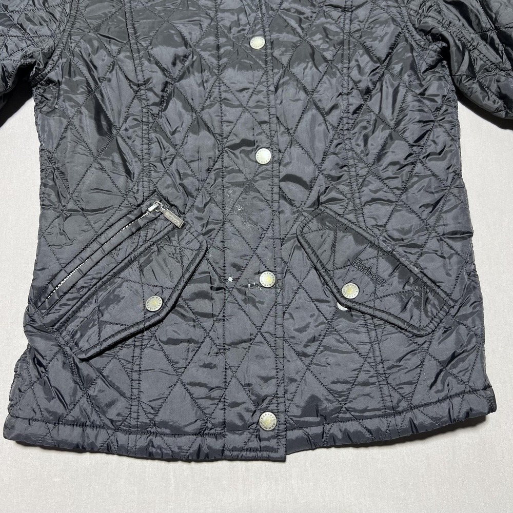 Barbour Chelsea Quilt‎ Lightweight Flyweight Jacket Womens US 4 UK 8 Black - Picture 3 of 16